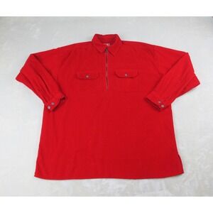 VINTAGE Marlboro Shirt Jacket Mens Large Red Corduroy Cowboy Heavy Pullover*